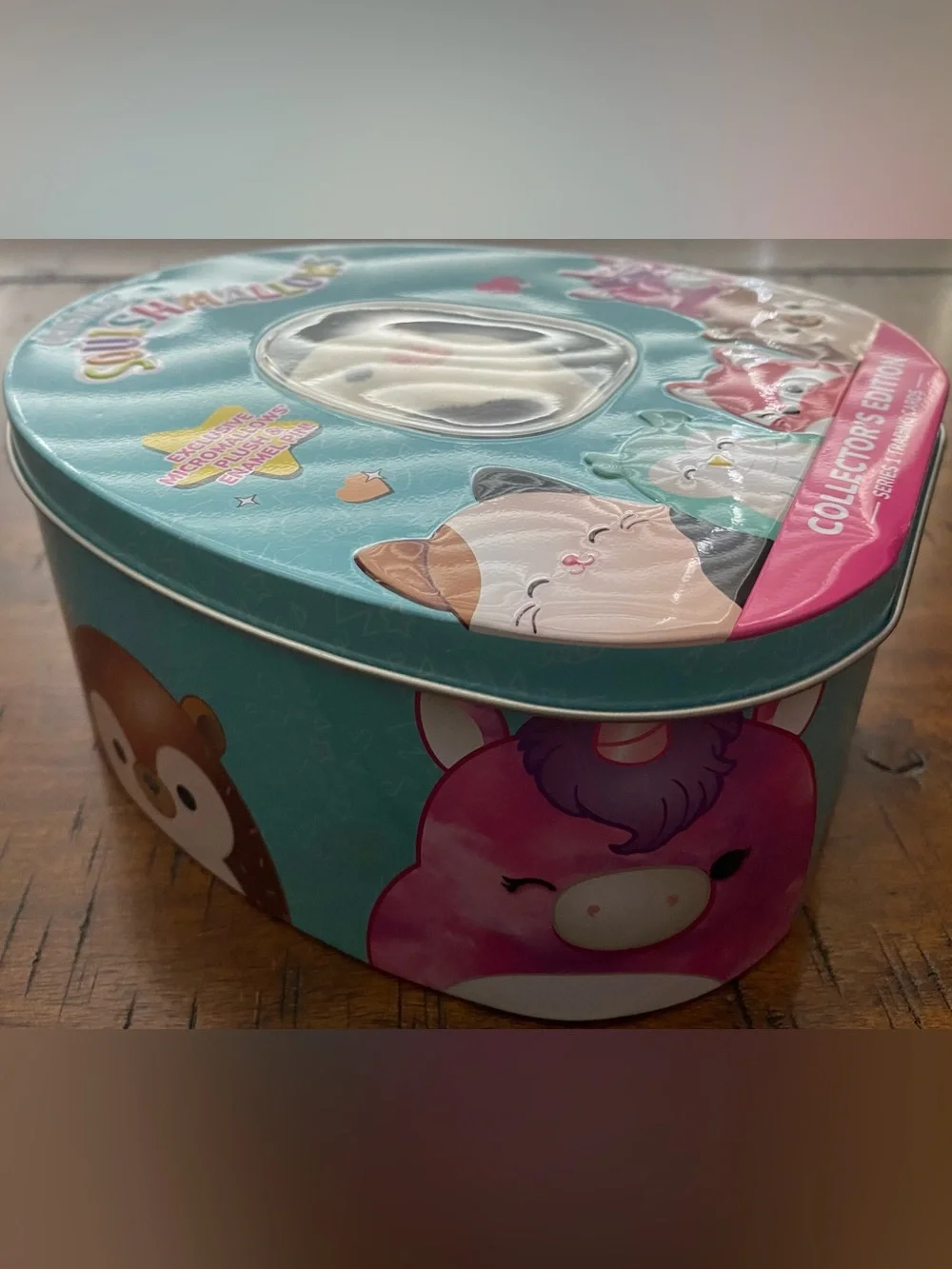 •GUC•Squishmallows Series 1 Trading Cards Connor the Cow Collector Tin